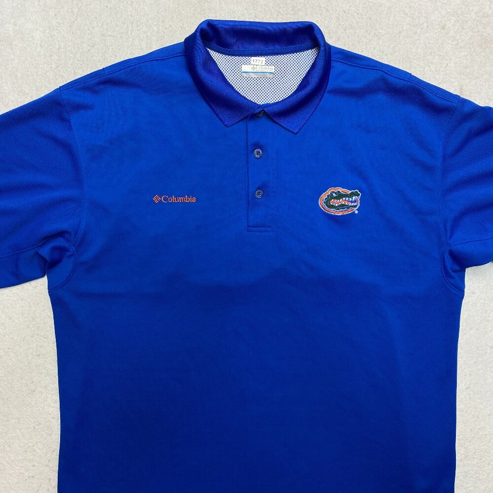 Florida Gators Polo Shirt Men's L Blue Short Sleeve Omni-Shade Football